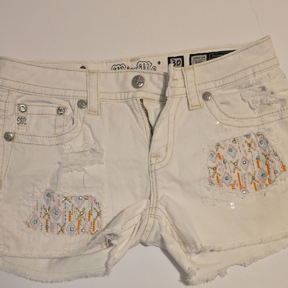 Miss Me White Jean Shorts Distressed